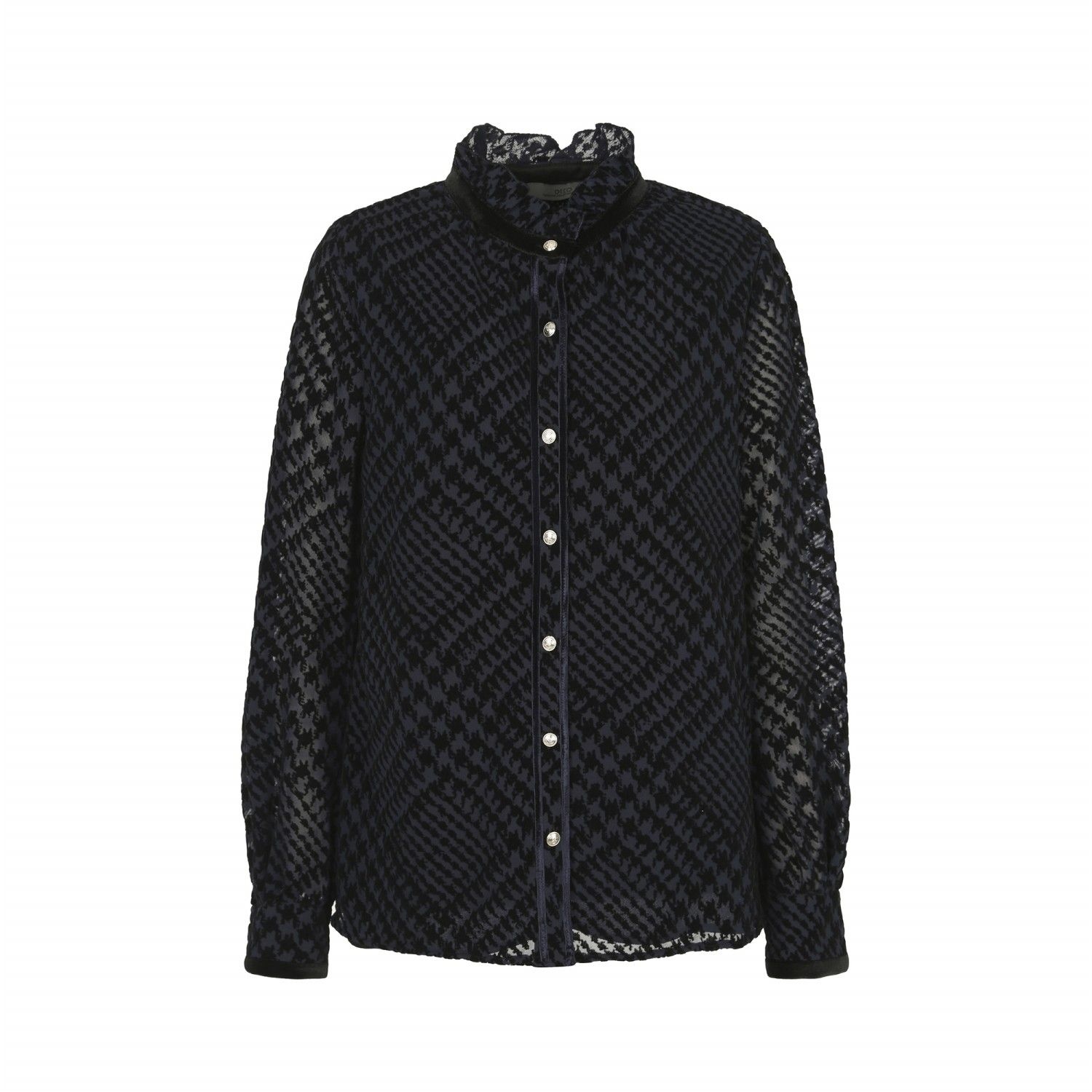 벨벳 하운드 투스 블라우스-DCBAD4902W