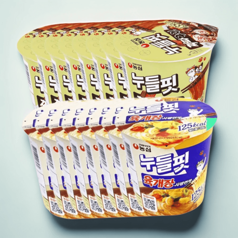 농심 누들핏 육개장사발면맛 8개 + 짜파구리맛 8개 (총 16개)