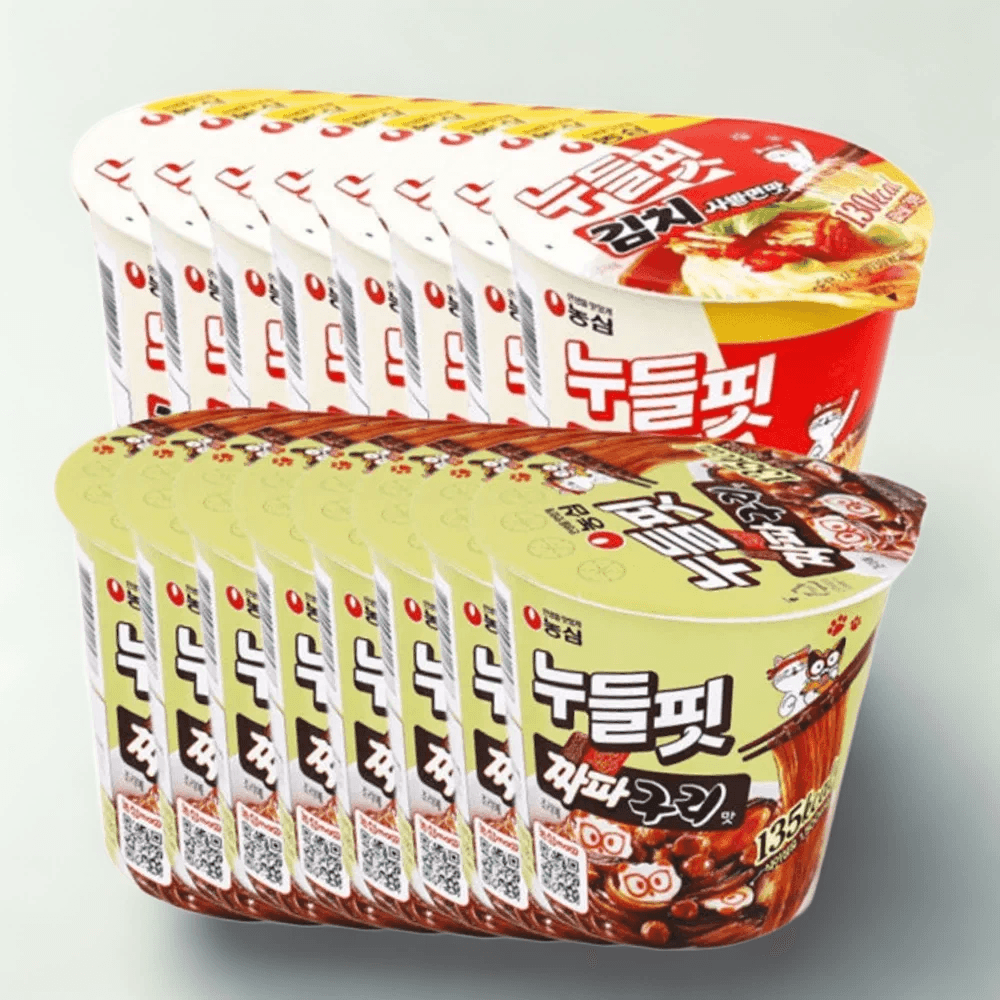 농심 누들핏 김치사발면맛 8개 + 짜파구리맛 8개 (총 16개)