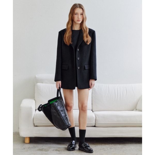 ILOIL cashmere blend blazer coat - black 324172