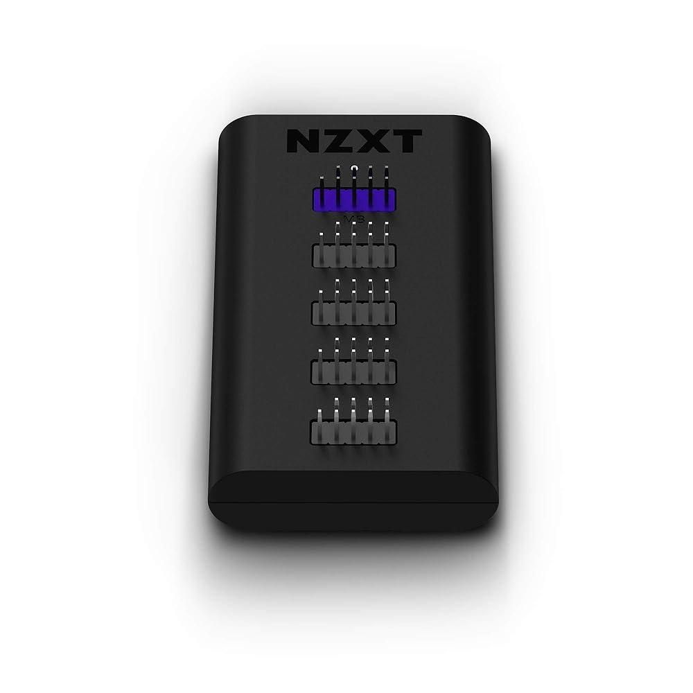[해외] NZXT 내부 USB 허브 3 - AC-IUSBH-M3-4개 내부 USB 2.0 포트 - 3M 듀얼 락 테이프 - 마그네틱 바디 - 플러그 앤 플레이