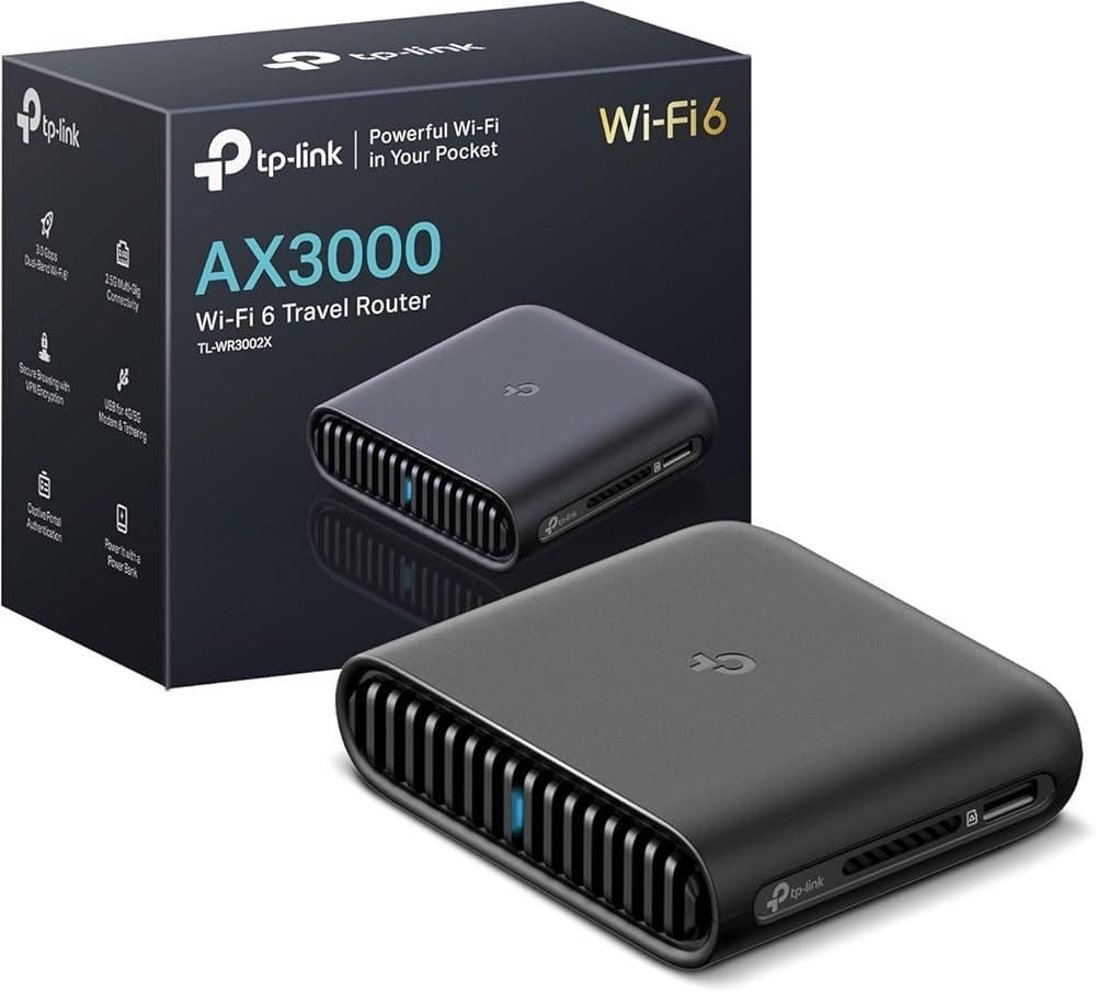[해외] TPLink 듀얼 밴드 WiFi 6 AX3000 여행용 라우터 TLWR3002X | 멀티 긱 휴대용 | OpenVPN, WireGuard | 쉬운 공용 WiFi 공유 | 호텔/크