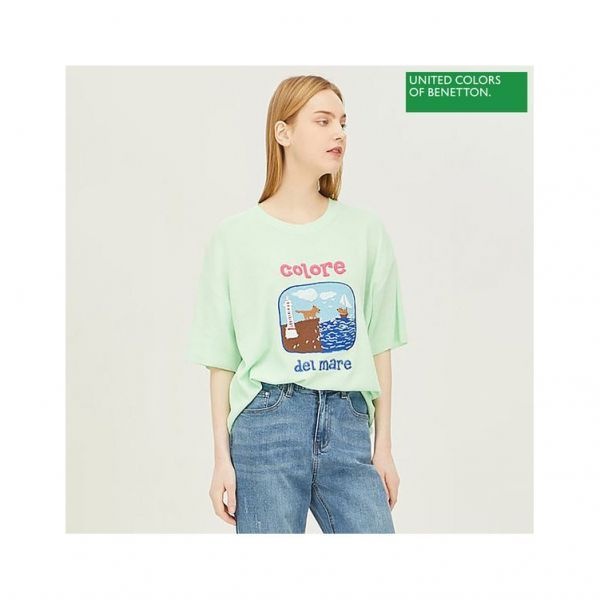 베네통 밑단 훌 컬러 니트 BAKP68331_MT759951