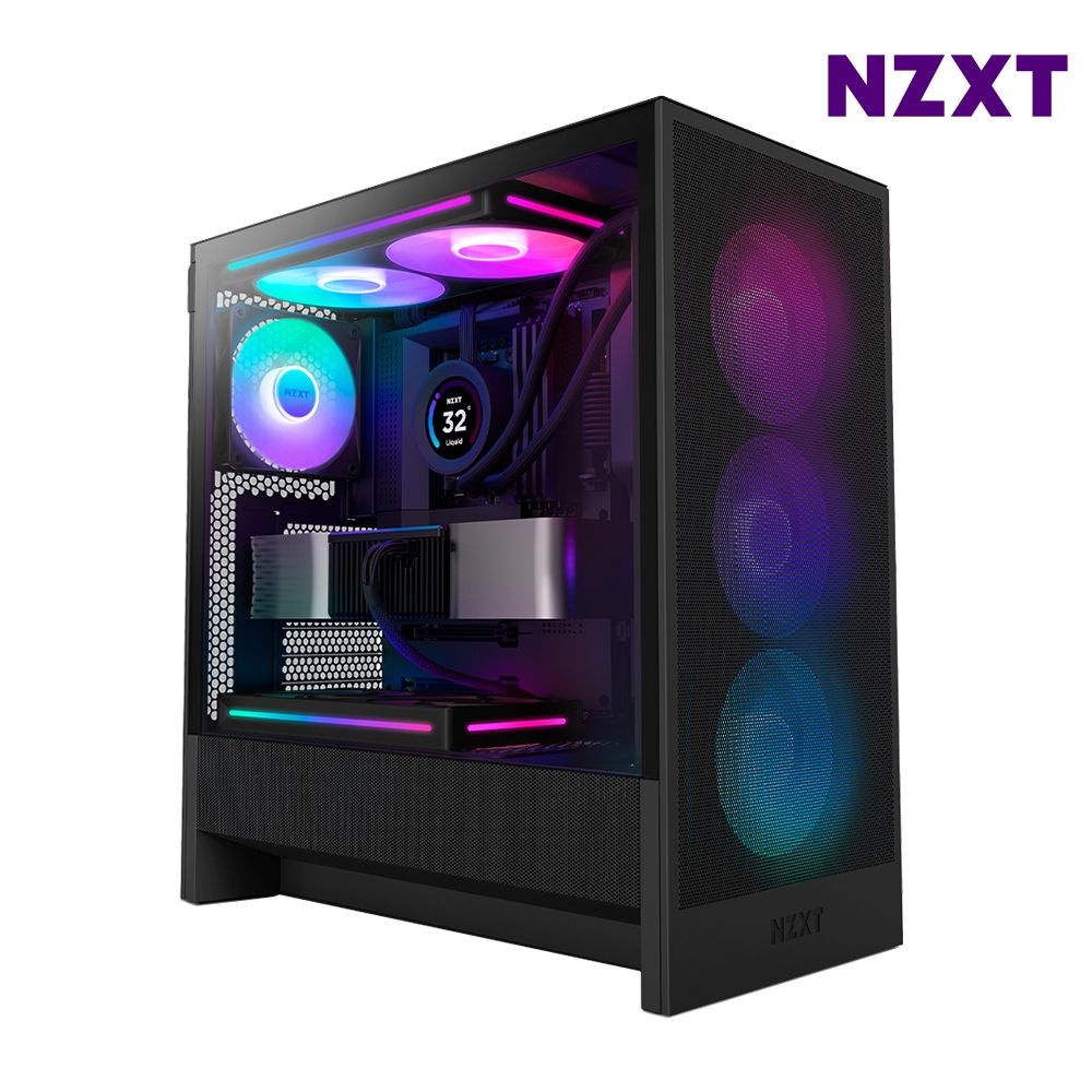NZXT H5 FLOW V2 RGB 블랙 PC케이스 미들타워케이스 ATX