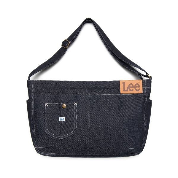 LEE 코튼 메신저백 인디고 다크 LE2501BG16ID 737123