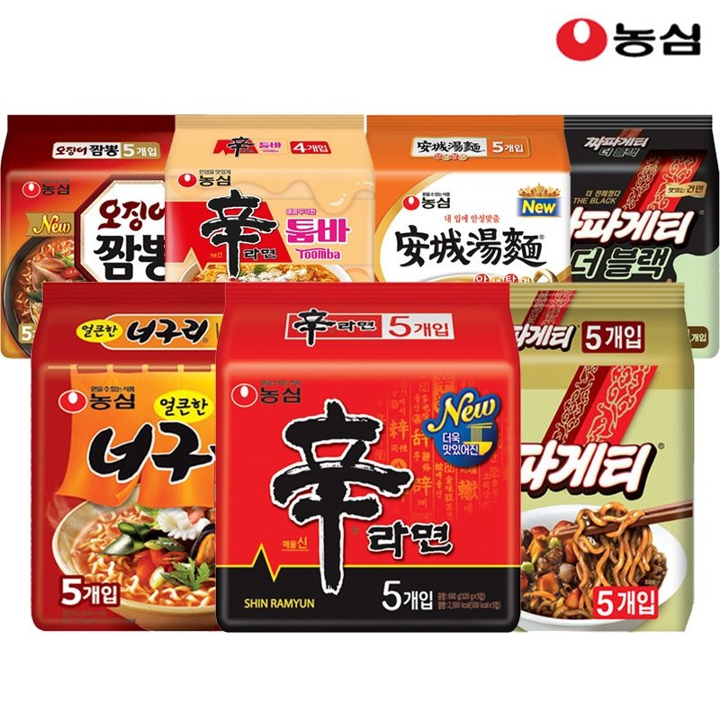 농심봉지라면 20+10+10 40봉 골라담기 [신라면/짜파게티/얼큰한너구리/안성탕면/배홍동/비빔면/오징어짬뽕] (농심 신라면 120g x 20봉)