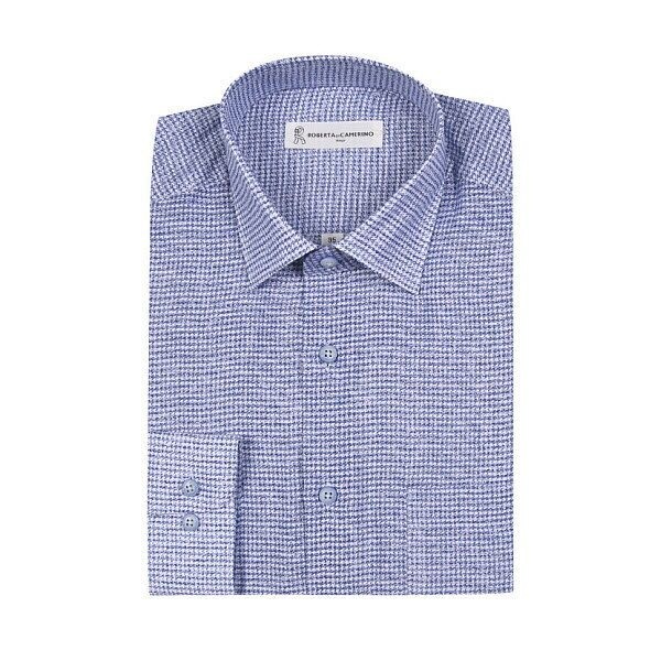 [로베르따디카메리오] [로베르따디카메리노][로베르따디까메리노] NR혼방 플린트 일반핏 블루 긴소매 셔츠 RO5-802