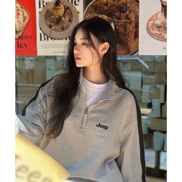 지프 JEEP [430g] 고중량 트랙 반집업 맨투맨 (JQ5TSU832MG) JQ5TSU832MG 516332