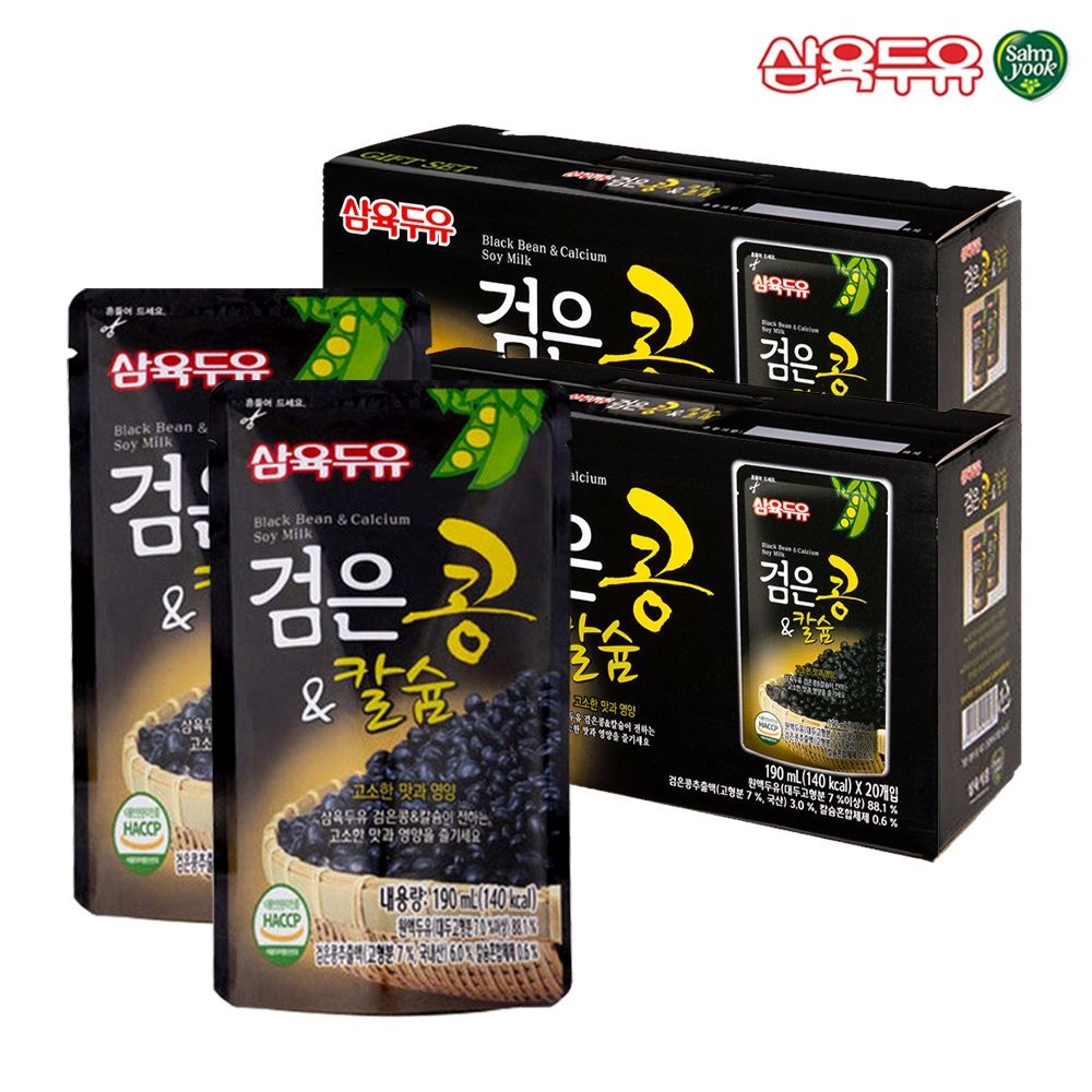 [오늘출발] 삼육두유 검은콩&칼슘 파우치 190ml 40팩