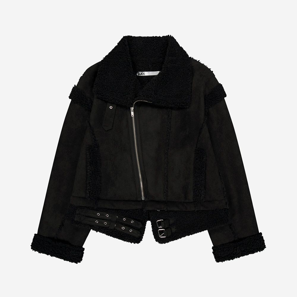 [롯데백화점] 오호스 Detachable Fur Shearling Jacket / Black LE1220503248