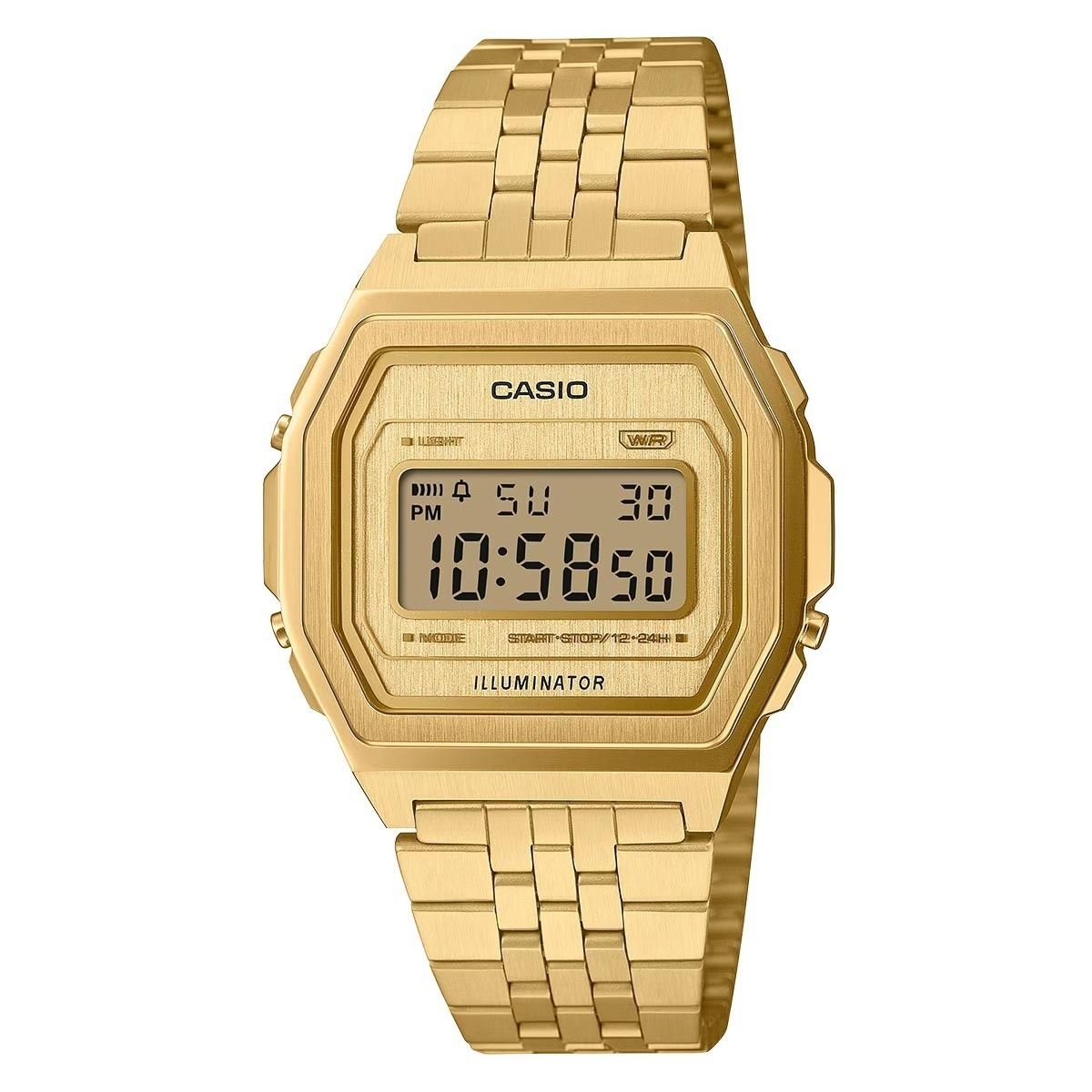 카시오 빈티지 프리미엄 풀 메탈 레트로 스테인리스 스틸 골드 시계 A1000G-9 584455