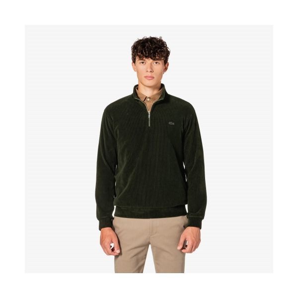 라코스테 LACOSTE 남성 코듀로이 반집업 스웨트셔츠 [다크카키] SH171E-55NL7A 384145