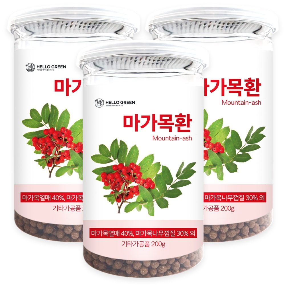 헬로우 그린 헬로우그린 국산 마가목환 200gX3(통) 총600g (마가목열매, 마가목껍질, 우슬, 엄나무)