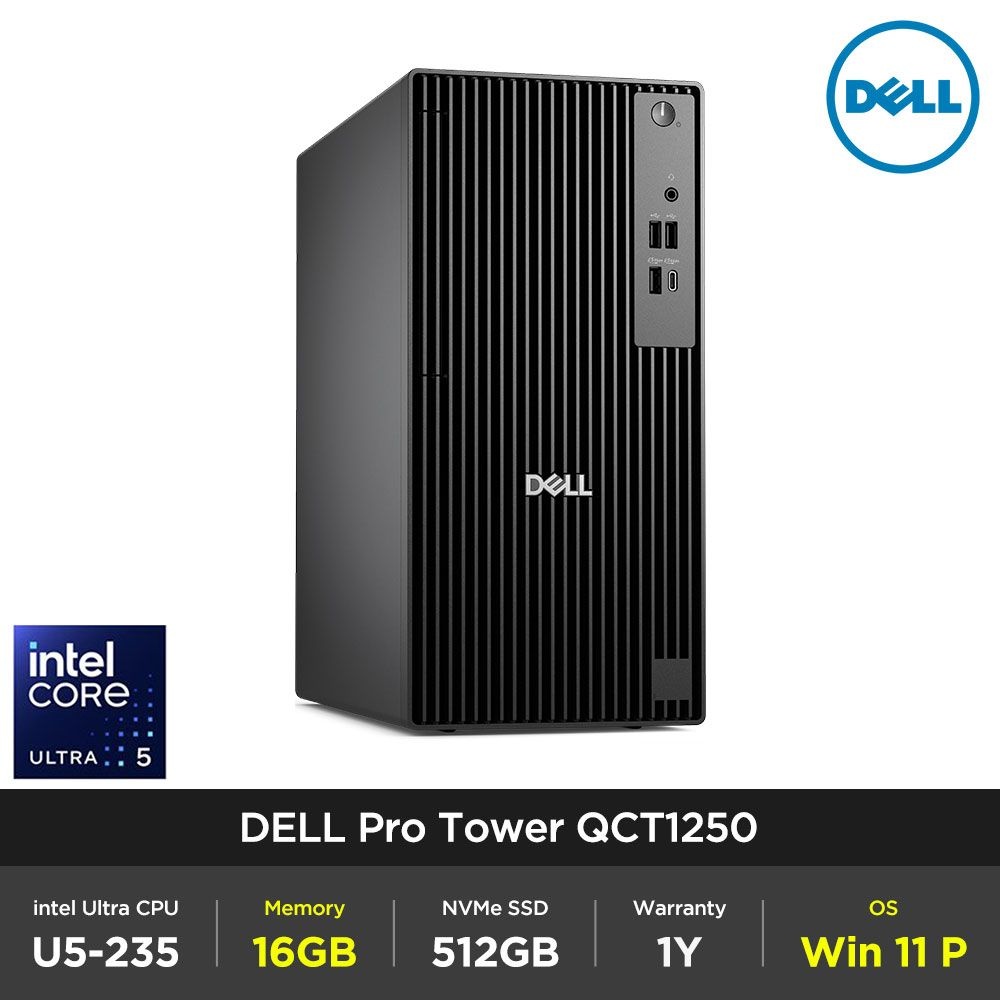 [오늘출발] 델 Dell Pro Tower QCT1250 인텔 코어 Ultra5 235 16GB 512GB Win11P 사무용 주식 업무용 컴퓨터