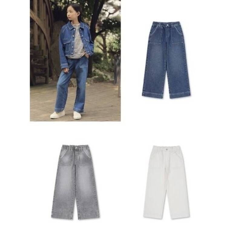 탑텐 키즈 에코 세미 와이드 데님 팬츠 MKE3DP2211-IM 274906 FELE1219851897-E2B