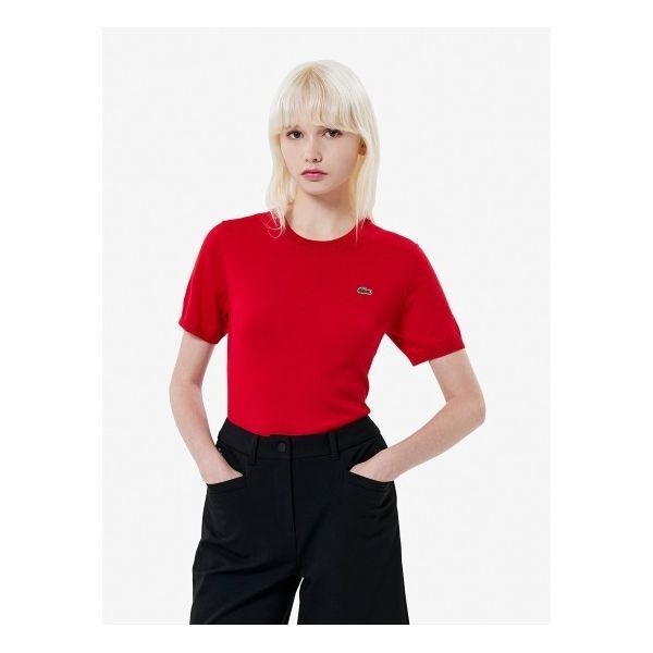 {매장정품} 라코스테 LACOSTE 여성 소프트 울 반팔 스웨터 AF101E-55N 240 900520