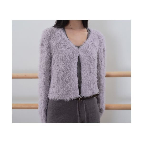 <매장정품> 무신사 스탠다드 MUSINSA STANDARD WOMAN 우먼즈 롬버스 퍼지 가디건 [라이트 퍼플] MWEWC9D06-PI 657235