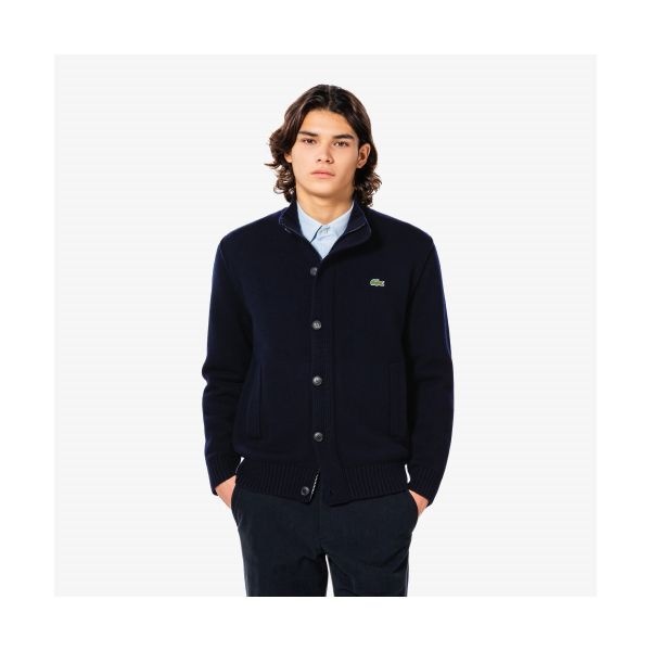 라코스테 LACOSTE 남성 버튼형 방풍 하이넥 가디건 [다크네이비] AH801E-55NHDE 518429