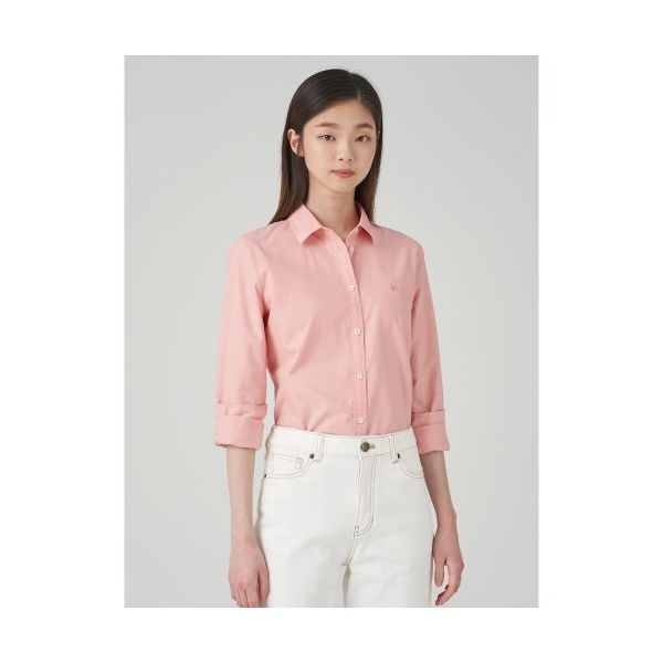 <매장정품> 빈폴 BEANPOLE LADIES [Essential] 옥스포드 솔리드 슬림핏 셔츠 라이트 핑크 (BF3764E01Y) BF3764E01Y 172048