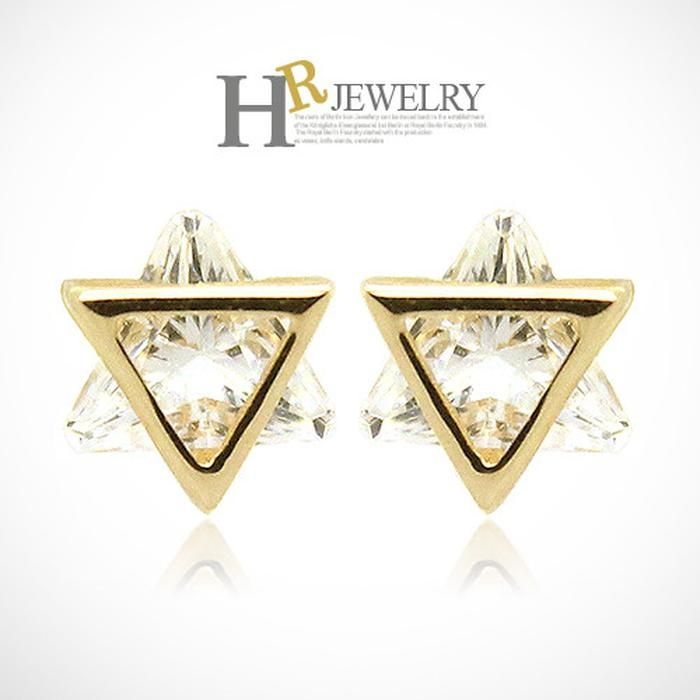 [호림 jewelry][호림쥬얼리]14K정.품)깜찍)예쁜(HR)14K 이븐스타 삼각 귀걸이(대)