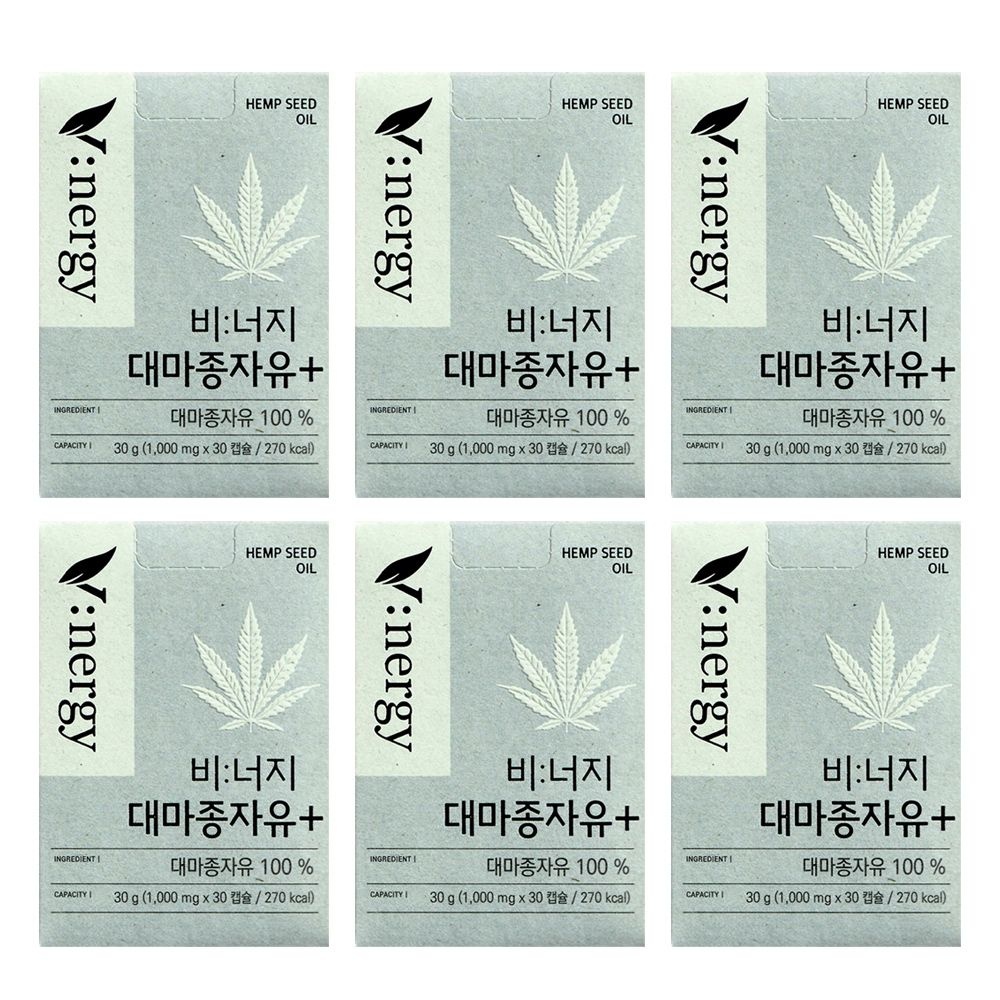 알피바이오 비너지 대마종자유 플러스 1000mg x 30캡슐 6박스