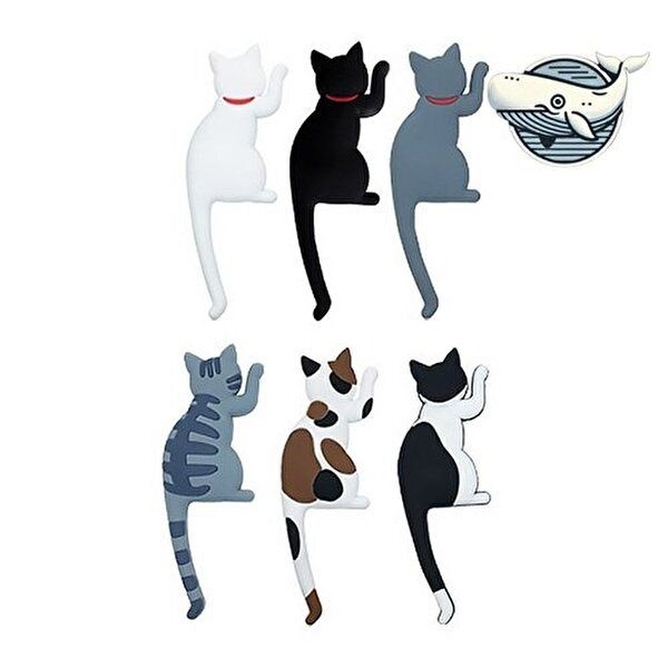 고품질 귀여운 고양이 자석 열쇠 고리 디지털 공간 현관마스크걸이 무타공걸이 차키후크 열쇠후크 WFH12X9