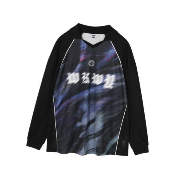 와키윌리 WACKY WILLY 블록코어 싸커 져지 티셔츠 블랙 WA2501LT16BK 504812