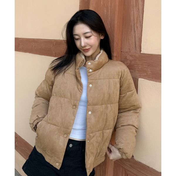 브랜드정품 키뮤어 KIIMUIR [알로하 PICK](우먼) 스웨이드 숏 패딩 점퍼_베이지 279193