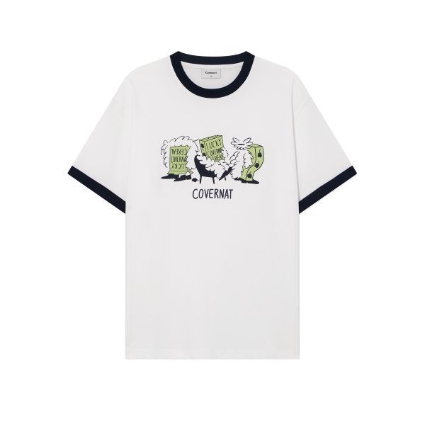 COVERNAT 커버낫 [커버낫X하이다나] 럭키 씨리얼 링거 티셔츠 Off White 오프화이트 592298