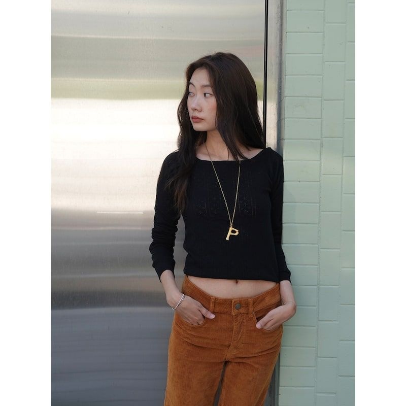 PURE CASHMERE NYC [박민주]캐시미어 블렌디드 보트넥 티셔츠_블랙 827194