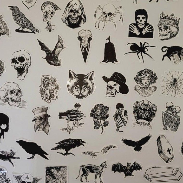 할로윈 노트북 다이어리 M 개 다꾸 방수 씰 폰꾸 꾸미기 50 흑백 411 스티커