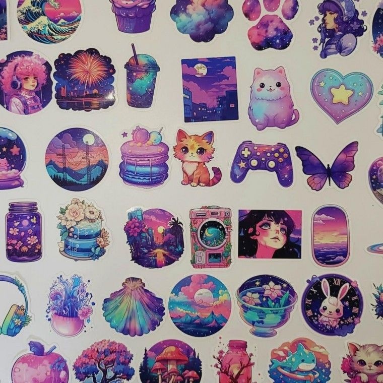 노트북 다이어리 M 용 개 다꾸 방수 씰 폰꾸 꾸미기 50 드림퍼플 406 스티커