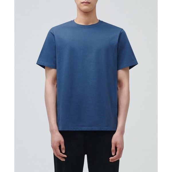 무신사 스탠다드 MUSINSA STANDARD 베이식 크루 넥 티셔츠 그레이쉬 블루 MITS0004-GB 812945