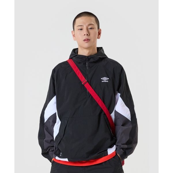 브랜드 UMBRO 엄브로 팝러쉬 컬러블럭 후드 아노락 블랙UQ123CWT31 UQ123CWT31_BLK0 653428
