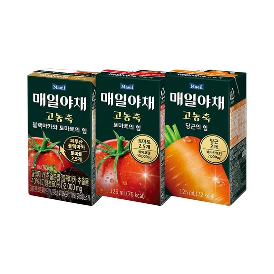 매일야채 고농축 2종 토마토&당근 125ml 24팩+24팩 골라담기
