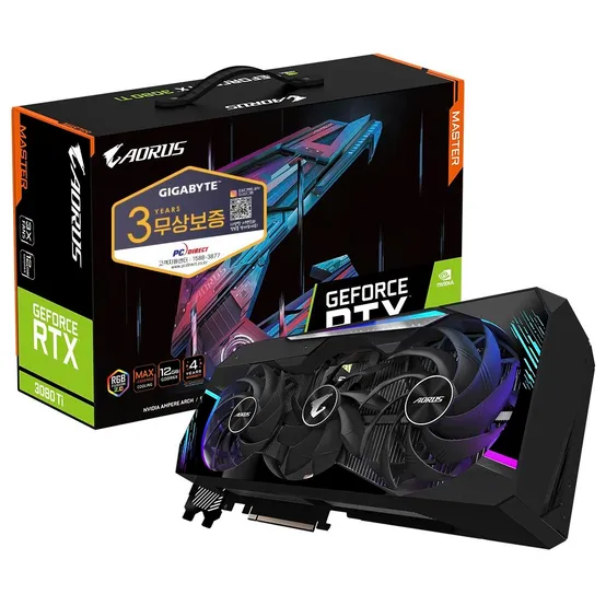 GIGABYTE AORUS 지포스 RTX 3080 Ti Master D6X 12GB 피씨디렉트