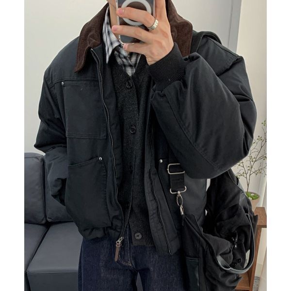 1월 2일 배송 SECONDMONO 데일리룸 PICK코튼 트윌 카펜터 포켓 워크 패딩 BLACK_SEJP012BLACK 787269