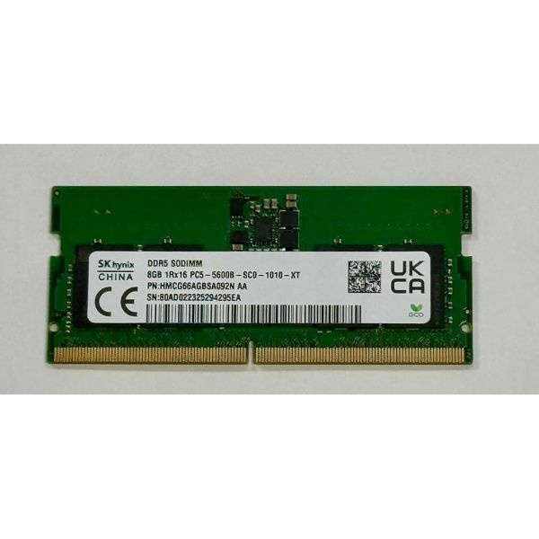 [해외] SKHynix 8GB DDR5 5600MHz SODIMM PC55600BSC0 1Rx16 1.1V SODIMM 262핀 게이밍 노트북 RAM 메모리 모듈 HMCG66AGBSA092N AA OEM
