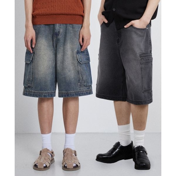 KIIMUIR 키뮤어 버뮤다 데님 카고 쇼츠_4 COLOR 192941