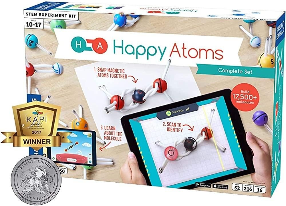 [Thames & Kosmos]Happy Atoms 마그네틱 분자 모델링 세트, 원자 분자 교육, 216가지 액티비티, iOS, Android, Kindle용 무료 앱