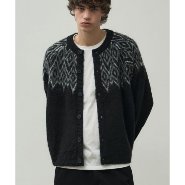 알리스 ALYSS 브러쉬드 노르딕 라운드 니트 가디건 블랙 ALSNT5383BK 325822