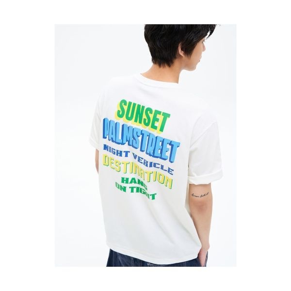 브랜드정품 에잇세컨즈 8SECONDS 스트리트 레터링 티셔츠 화이트 262106