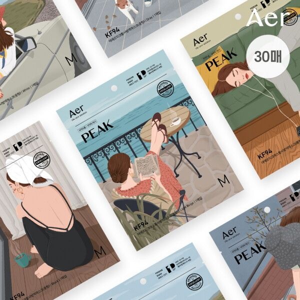 (주)씨앤투스성진 아에르 [아에르] KF94 피크 마스크 30매 /새부리형/국산