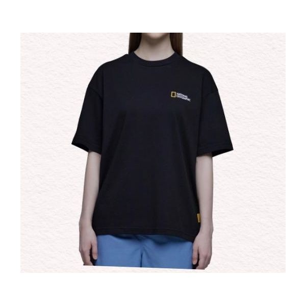 NATIONALGEOGRAPHIC 내셔널지오그래픽 NATIONALGEOGRAPHIC N242UTS909 세미오버핏 수피마 반팔 티셔츠 CARBON BLACK N242UTS909198 263228