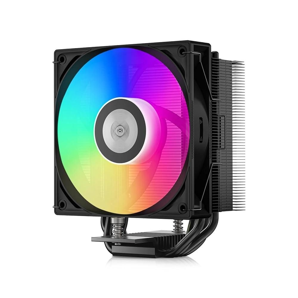 [해외] PCCOOLER 쿨러 CPS ARGB CPU 쿨러, RT400 히트 파이프 4개, 120mm PWM 팬, 235W TDP, 조용한 냉각, 인텔 LGA 115X/1200/1700/1851 및 AMD AM