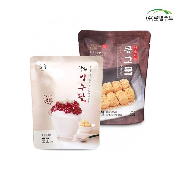 [롯데백화점] 로뎀푸드 [서울마님죽]국내산 팥으로  만든 알찬빙수팥500g+콩고물 인절미 200g LE1219680365