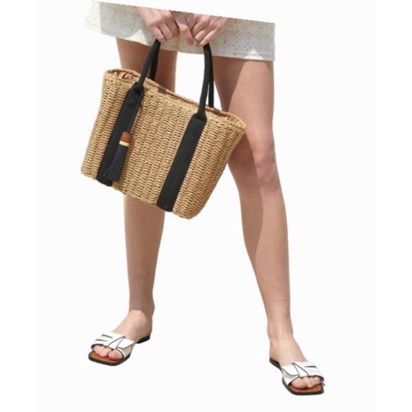 DAKS WOMENS ACCESSORIES 베이지 타슬장식 라탄백 DCBA5E991I2 217041