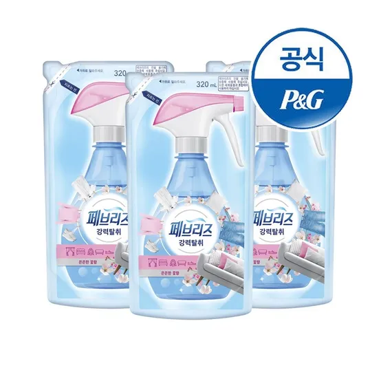 (~10/31 리뷰 1,500P) 페브리즈 섬유탈취제 용기형 은은한향 320ml 3개