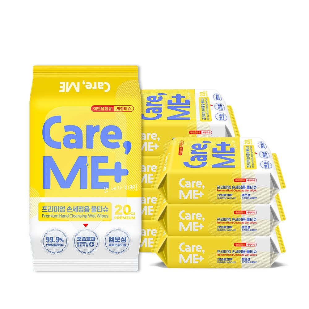 케어미 케어미 99.9%항균 손세정티슈 20매 휴대용 리필형 8팩