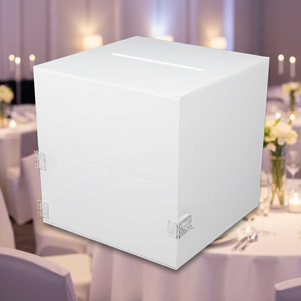 불투명 아크릴 모금함 화이트 경품추첨함 후원금통모금함 아크릴케이스
